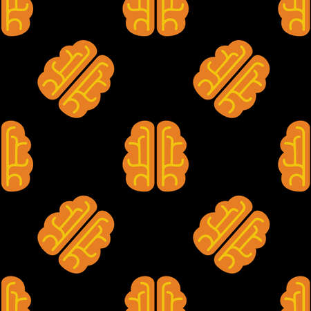 Brain vector icon seamless patternのイラスト素材