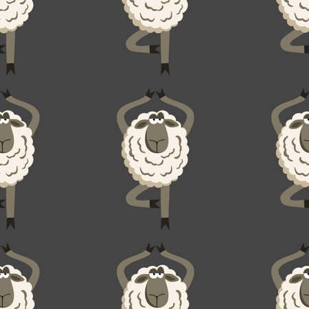 Stubborn Lamb in Yoga Tree Pose Vectorのイラスト素材