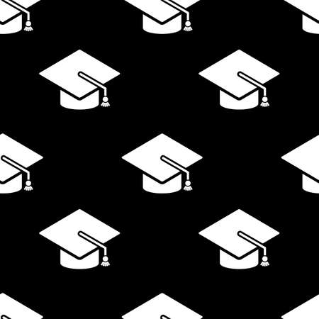 Graduation cap icon seamless patternのイラスト素材