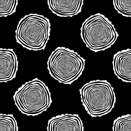 Tree Rings Seamless Vector Pattern.のイラスト素材