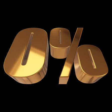 Null percent on black backgroundの写真素材