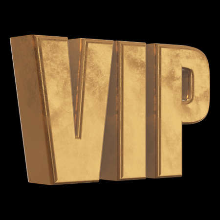 Golden word VIP on black backgroundの写真素材