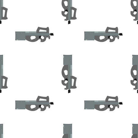 Submachine gun security and military weaponのイラスト素材