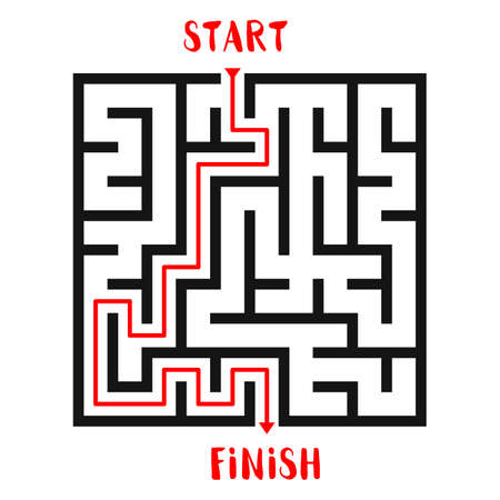 Maze Game background. Labyrinth with Entry and Exit.のイラスト素材