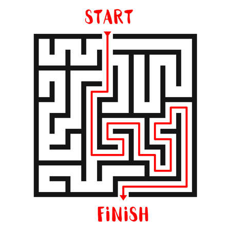 Maze Game background. Labyrinth with Entry and Exit.のイラスト素材