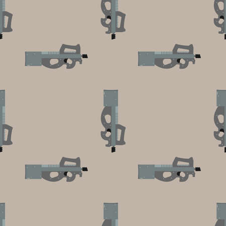 Submachine gun security and military weaponのイラスト素材