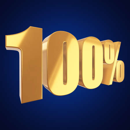 100 percent on white backgroundの写真素材