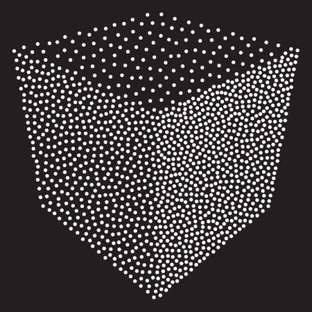 Dotwork Halftone Vector Cube Iconのイラスト素材