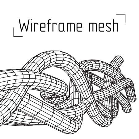Low poly vein or wire wireframe mesh background.のイラスト素材