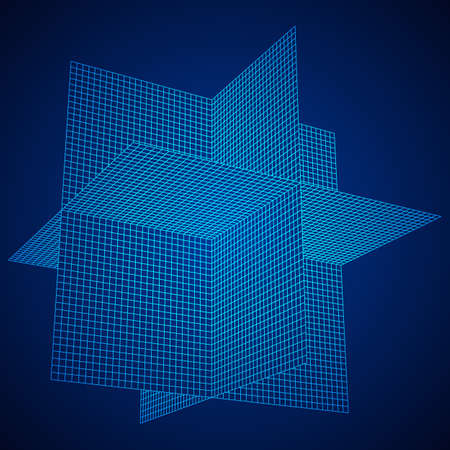 Wireframe Mesh Plane Axisのイラスト素材