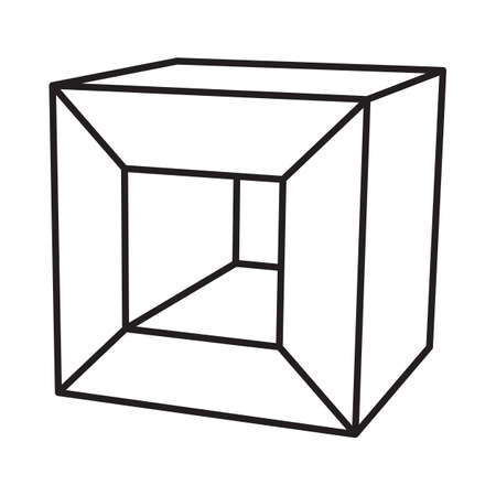 Mesh low poly cube element. Digital Data Visualization Concept. Vector Illustration.のイラスト素材
