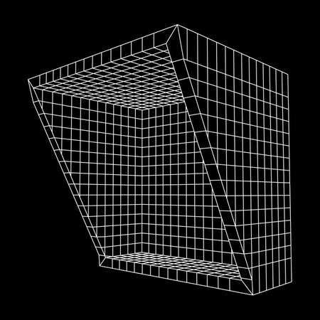 Wireframe Mesh Slice Boxのイラスト素材