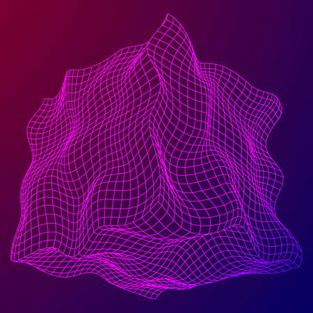 Wireframe Mesh Noise Boxのイラスト素材