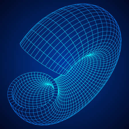 Abstract wireframe slice torus donut. Vector technology background. Connection design template.のイラスト素材