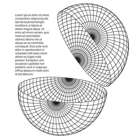 Wireframe Mesh Hemisphereのイラスト素材