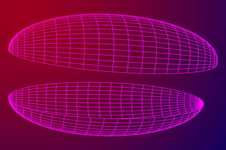 Wireframe Mesh Hemisphere Shell. Connection Structure. Digital Data Visualization Concept. Vector Illustration.のイラスト素材