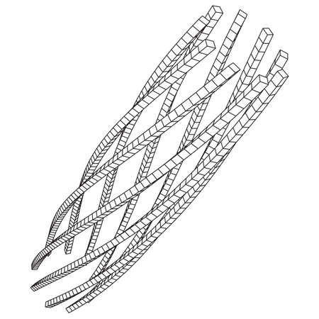 Low poly truss structure wireframe mesh background. Science and tech vector illustration.のイラスト素材