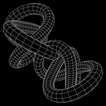 Low poly knot or wire wireframe mesh background.のイラスト素材