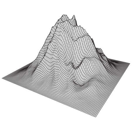 Wireframe terrain background.のイラスト素材