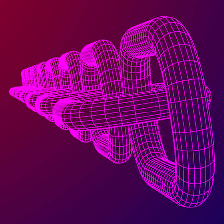 Wireframe BlockChain links.のイラスト素材