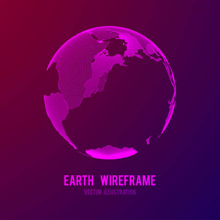 Wire frame planet Earth globeのイラスト素材