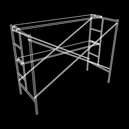 Scaffolding construction illustration on black background.のイラスト素材