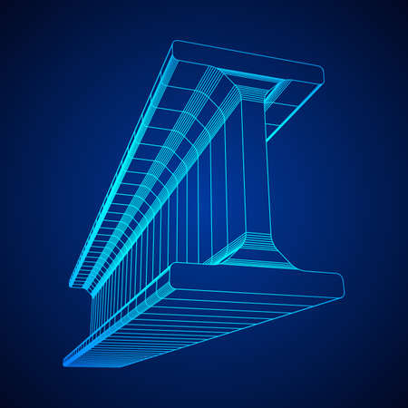 Wireframe steel metallurgy beam