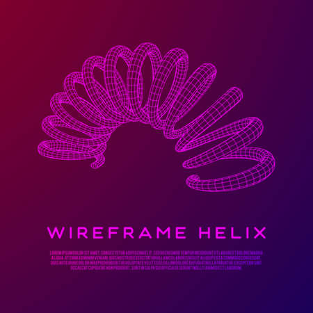 Wireframe helix springのイラスト素材
