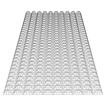 Wireframe model of sound proof coverageのイラスト素材