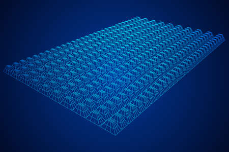 Wireframe model of sound proof coverageのイラスト素材