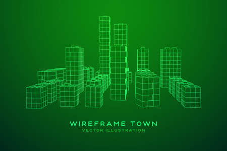 Mesh cubes city arrayのイラスト素材