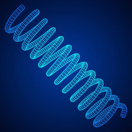 Wireframe helix spring.のイラスト素材