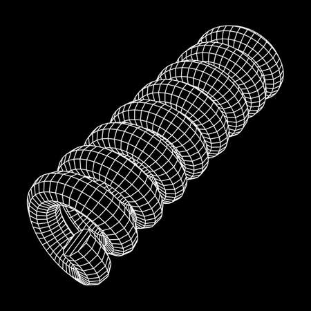 Wireframe helix springのイラスト素材
