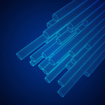 Wireframe metallurgy round tubesのイラスト素材