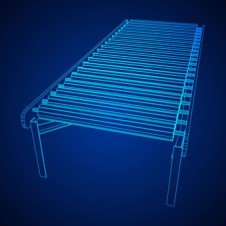 Wireframe roller conveyorのイラスト素材