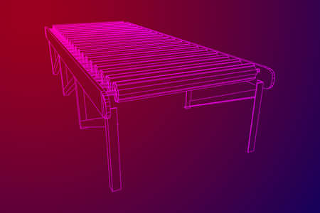 Wireframe roller conveyor.のイラスト素材