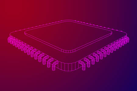 Vector CPU wireframeのイラスト素材