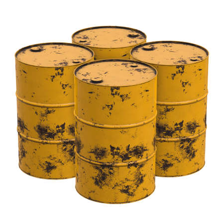 Old rust metal barrels