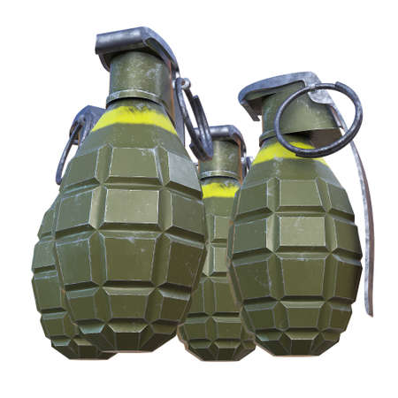 Hand bombs with white backgroundの写真素材