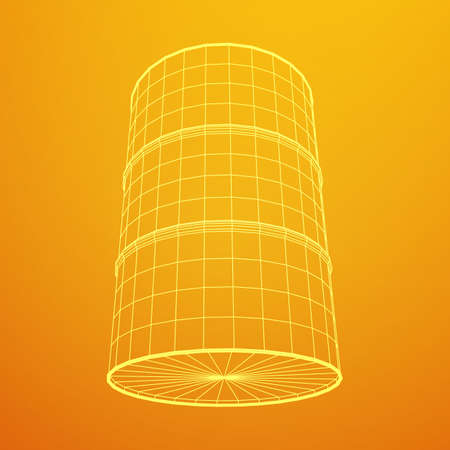 Metal barrel wireframeのイラスト素材