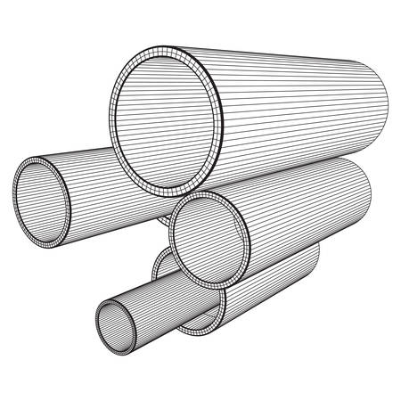 Wireframe metallurgy round tubesのイラスト素材