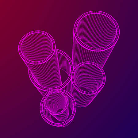 Wireframe metallurgy round tubesのイラスト素材