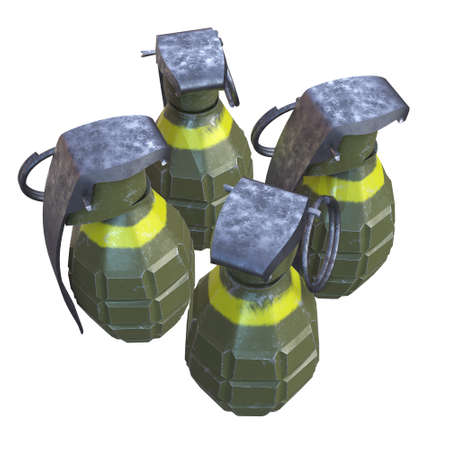 Hand bombs with white background