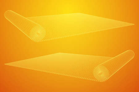 half rolled yoga pilates matのイラスト素材