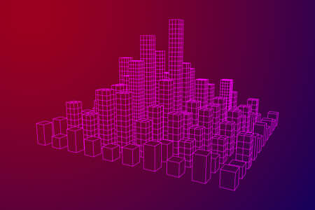 Mesh Cubes City Arrayのイラスト素材