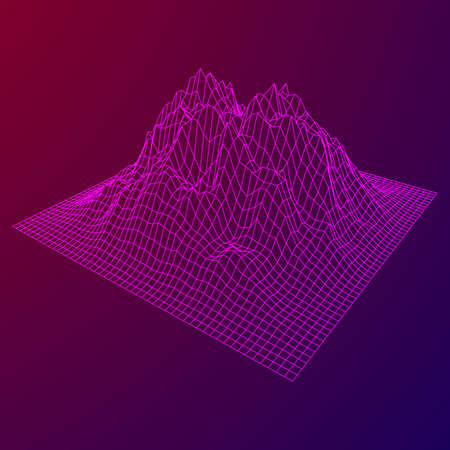 Wireframe landscape background.