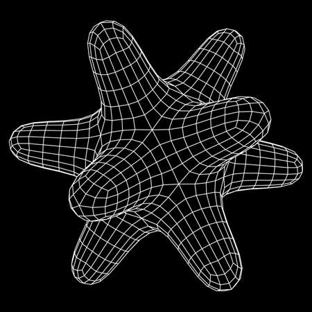 Bacteria virus wireframe meshのイラスト素材