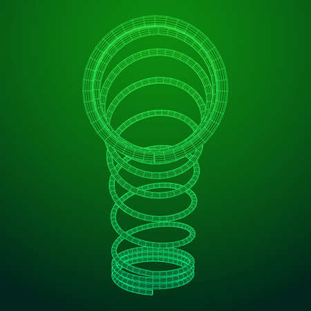 Wireframe helix springのイラスト素材