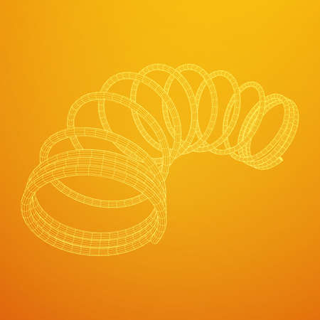Wireframe helix springのイラスト素材