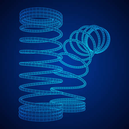 Wireframe helix springのイラスト素材